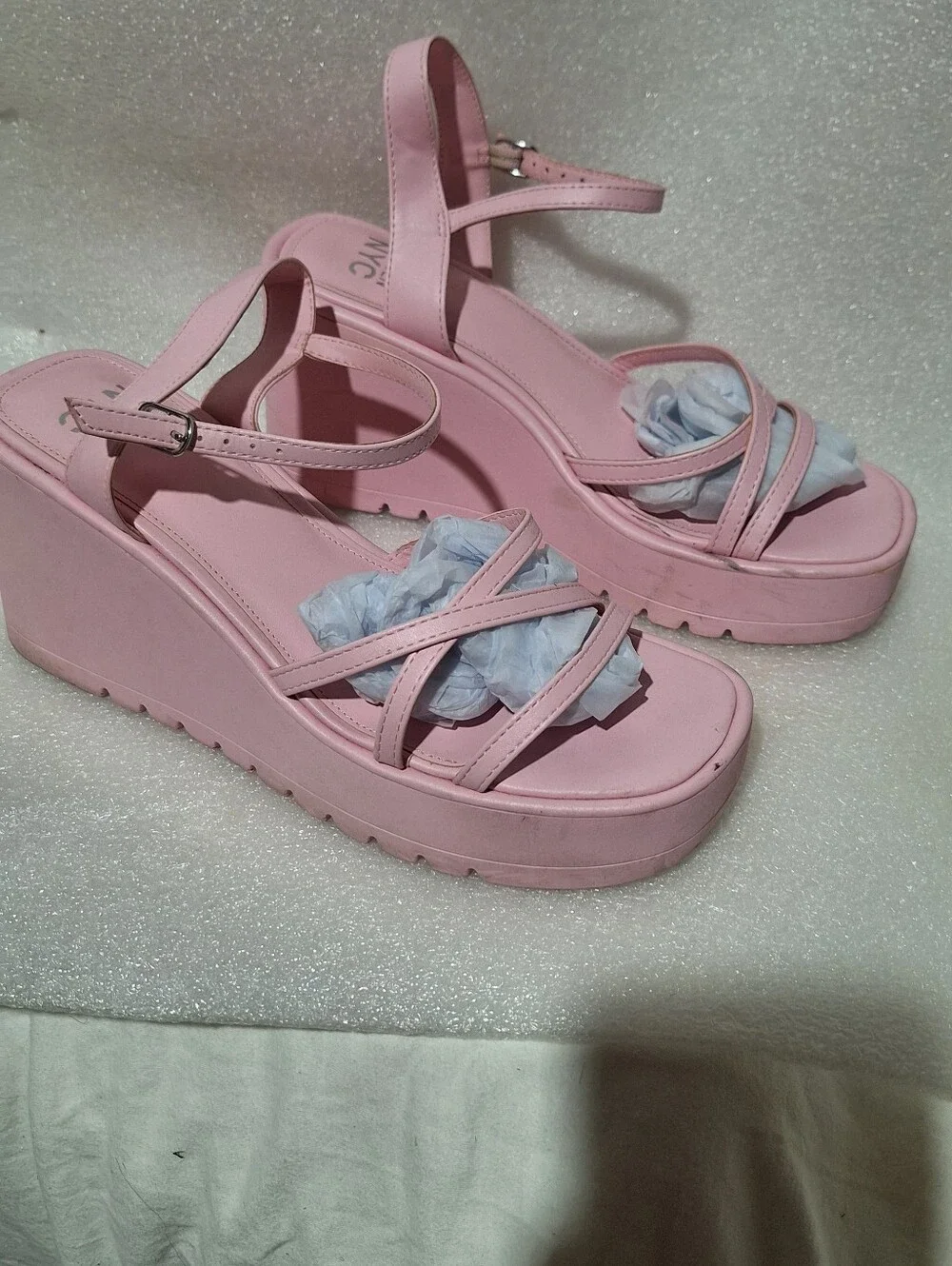 Pink Platform Wedge Sandals - Women